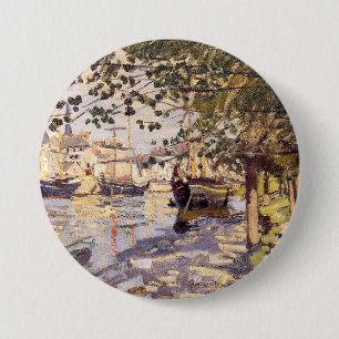 Bóton Redondo 7.62cm Claude Monet. O Sena em Rouen