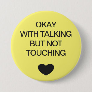 Bóton Redondo 7.62cm Código de cor do distanciamento social amarelo