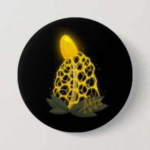 Bóton Redondo 7.62cm Cogumelo Amarelo Magro de Véu Bridal