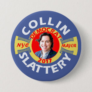 Bóton Redondo 7.62cm Collin Slattery para o Mayor de NYC em 2017