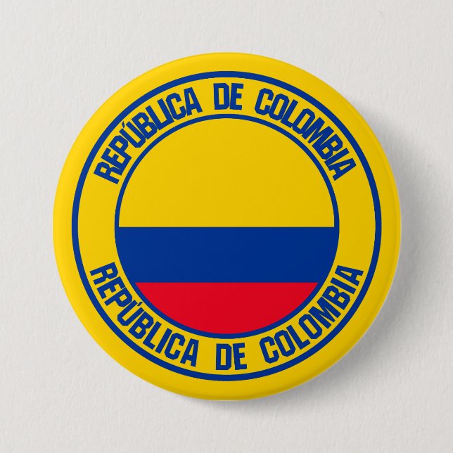 Bóton Redondo 7.62cm Colômbia Round Emblem (Frente)