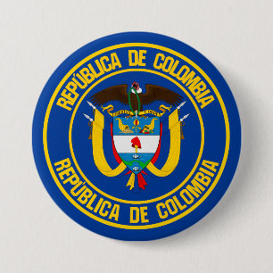 Bóton Redondo 7.62cm Colômbia Round Emblem