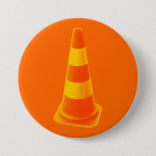 Bóton Redondo 7.62cm Cone do tráfego com listras amarelas