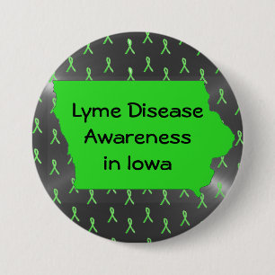 Bóton Redondo 7.62cm Consciência da doença de Lyme no botão de Iowa