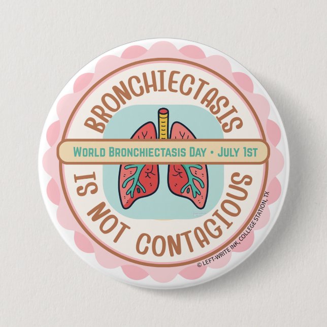 BÓTON REDONDO 7.62CM CONSCIENTIZAÇÃO DA BRONQUIECTASIA (Frente)
