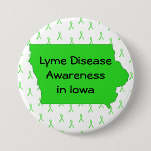 Bóton Redondo 7.62cm Conscientização da Doença de Lyme em Iowa Botão