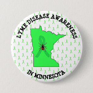 Bóton Redondo 7.62cm Conscientização da Doença de Lyme em Minnesota Bot