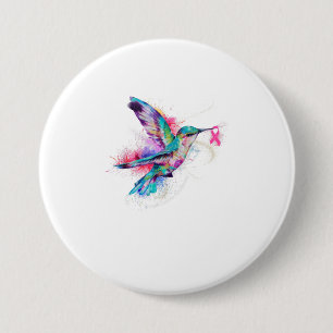 Bóton Redondo 7.62cm Conscientização do Cancer da Fita de Hummingbird