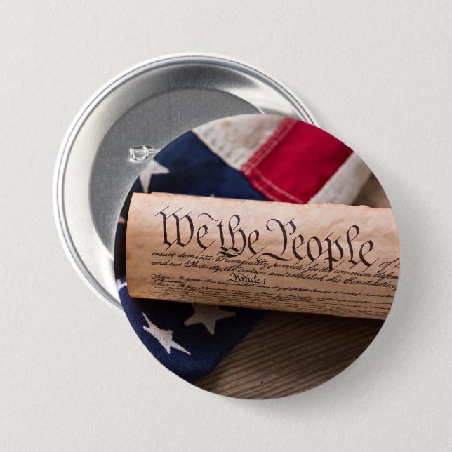 Bóton Redondo 7.62cm Constituição dos EUA (Frente & Verso)
