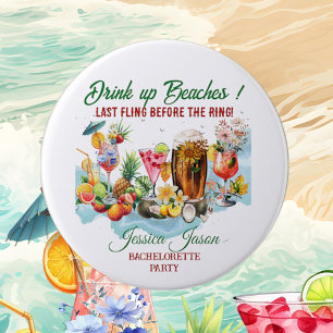 Bóton Redondo 7.62cm Coquetéis de Frutas Tropicais de Praia Festa de So