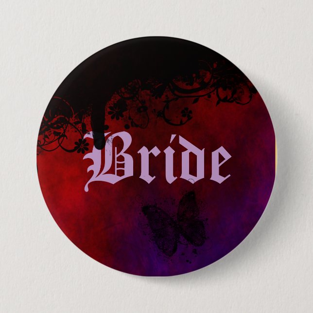 Bóton Redondo 7.62cm Coração Gótico (Frente)