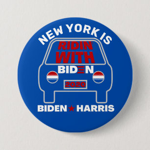 Bóton Redondo 7.62cm Costume Ridin' Com Biden 2020 Para Presidente