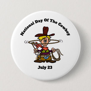 Bóton Redondo 7.62cm Cowboy com botão de corda