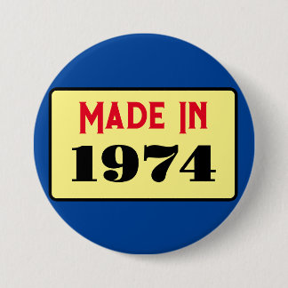 Bóton Redondo 7.62cm Crachá de 50º aniversário do estilo retro 1974