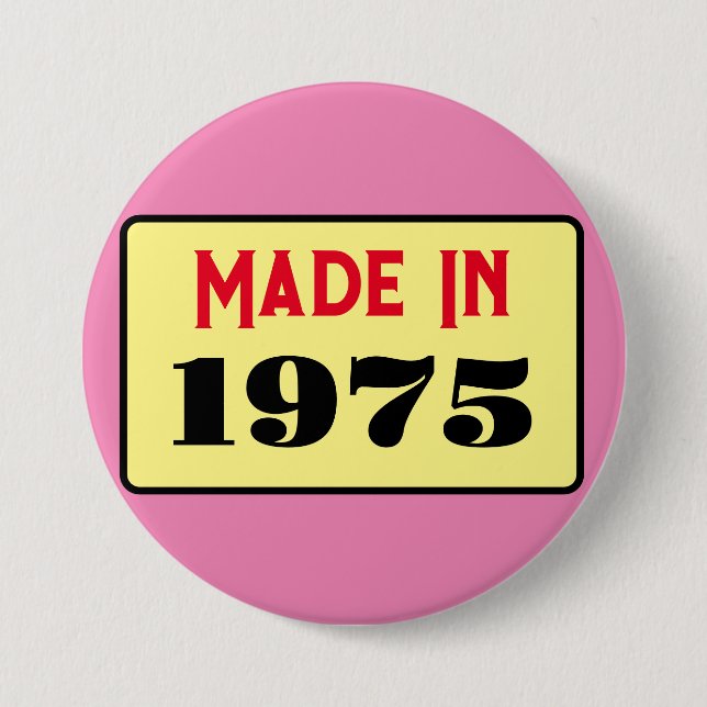 Bóton Redondo 7.62cm Crachá de 50º aniversário do estilo retro 1975 (Frente)