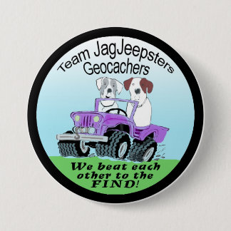 Bóton Redondo 7.62cm Crachá de JagJeepsters Geocaching da equipe