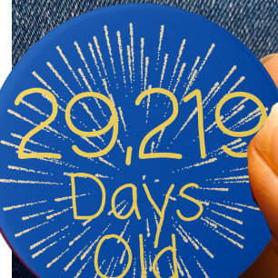 Bóton Redondo 7.62cm crachá de pinos de 80 aniversário de 80 anos Oiten