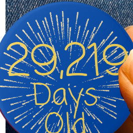 Bóton Redondo 7.62cm crachá de pinos de 80 aniversário de 80 anos Oiten