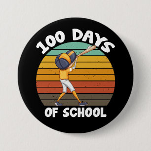 Bóton Redondo 7.62cm Crianças 100 Dias De Escola Meninos Beisebol do 10