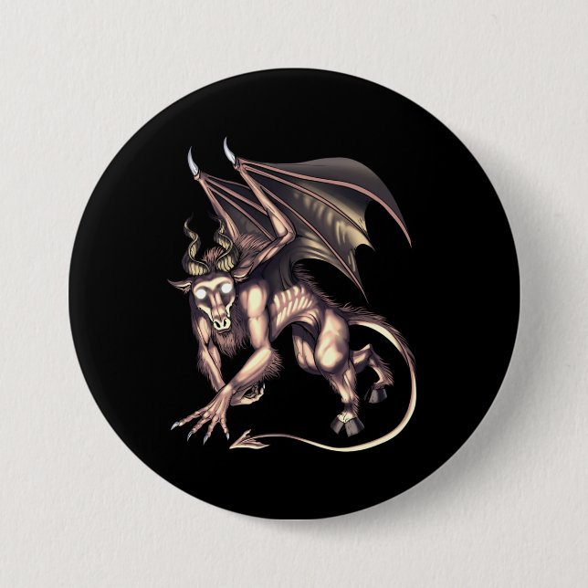 Bóton Redondo 7.62cm Criatura Criptid do Diabo de Jersey (Frente)