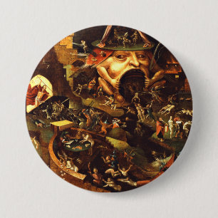 Bóton Redondo 7.62cm Cristo Hieronymus Bosch Em Limbo