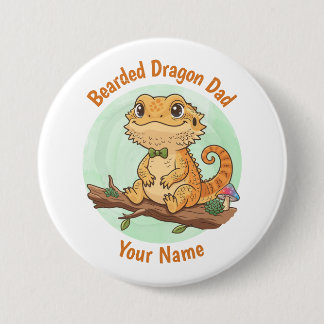 Bóton Redondo 7.62cm Custom Bearded Dragon Dad Button