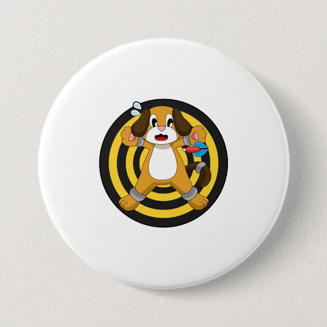 Bóton Redondo 7.62cm Dart Dartboard Dog Darts (Frente)