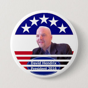 Bóton Redondo 7.62cm David Hendrix independente para o presidente 2016