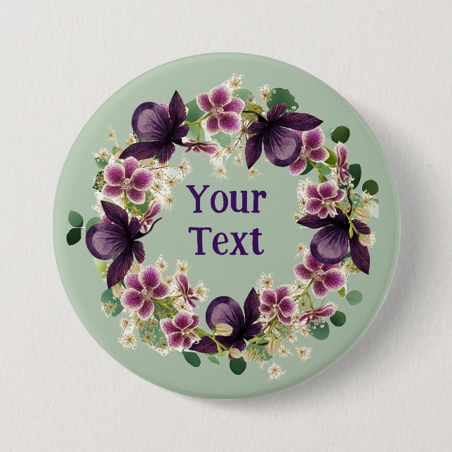 Bóton Redondo 7.62cm Declaração de Frota de Flor de Oliva (Frente)