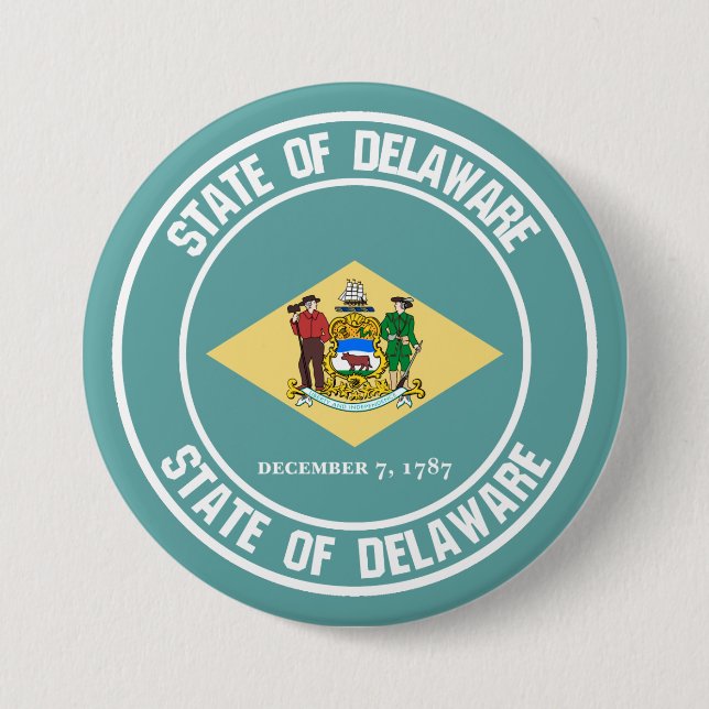 Bóton Redondo 7.62cm Delaware Round Emblem (Frente)