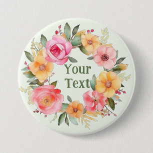 Bóton Redondo 7.62cm Delicar o emblema da coroa laranja