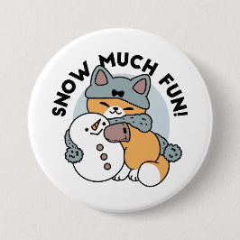 Bóton Redondo 7.62cm Design de Feriado de Inverno de Gato Muito Diverti