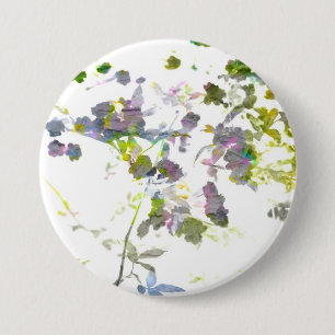 Bóton Redondo 7.62cm Design floral romântico de cor da água