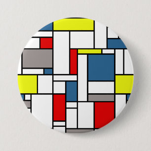 Bóton Redondo 7.62cm Design mondrian