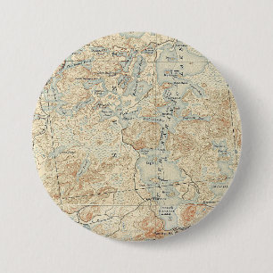 Bóton Redondo 7.62cm Detalhe do Lago Saranac Superior do Mapa Topográfi