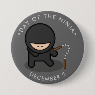 Bóton Redondo 7.62cm Dia do Ninja, nunchucks de desenho