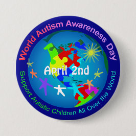 Bóton Redondo 7.62cm Dia Mundial da Consciência do Autismo