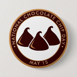 Bóton Redondo 7.62cm Dia Nacional do Chip de Chocolate