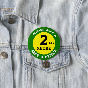 Bóton Redondo 7.62cm Distância Segura 2m - Distância Social