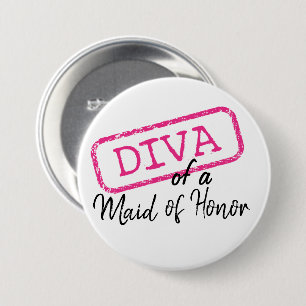 Bóton Redondo 7.62cm "DIVA" de um botão Pinback de Madrinha de casamen