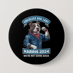 Bóton Redondo 7.62cm Dona de Cachorro sem Filhos está votando Kamala El