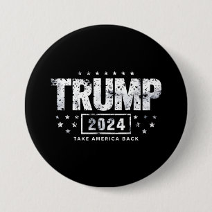 Bóton Redondo 7.62cm Donald Trump 2024 Retire a Eleição Americana