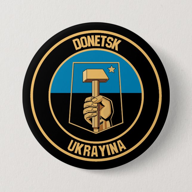 Bóton Redondo 7.62cm Donetsk Round Emblem (Frente)