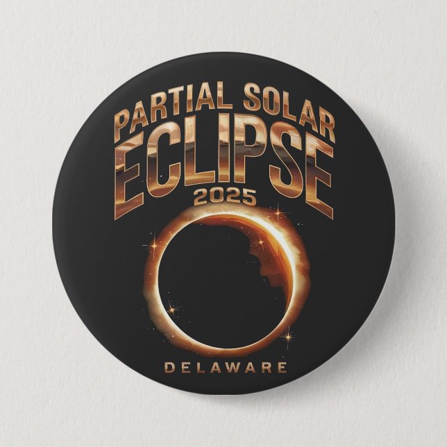 Bóton Redondo 7.62cm Eclipse Solar Parcial 2025 Astronomy Event (Frente)