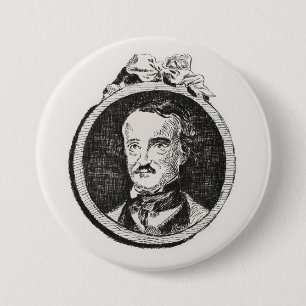 Bóton Redondo 7.62cm Edgar Allan Poe