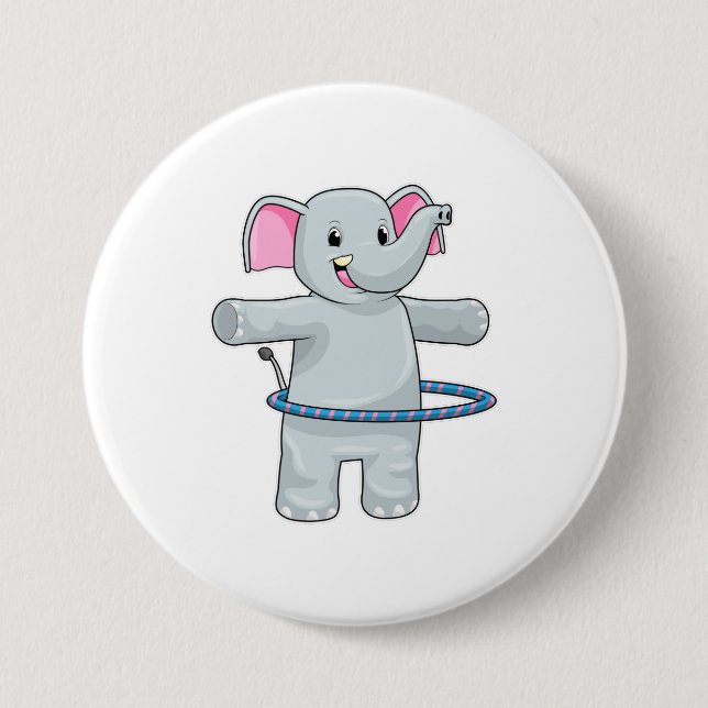 Bóton Redondo 7.62cm Elefante no Esporte com pneus de Malhação (Frente)