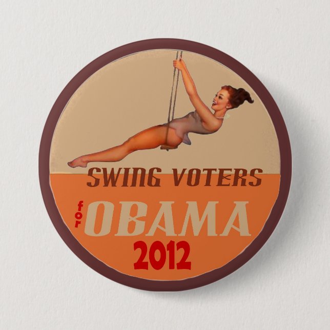 Bóton Redondo 7.62cm Eleitores de balanço para Obama 2012 (Frente)