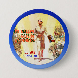 Bóton Redondo 7.62cm Elizabeth Warren 2012
