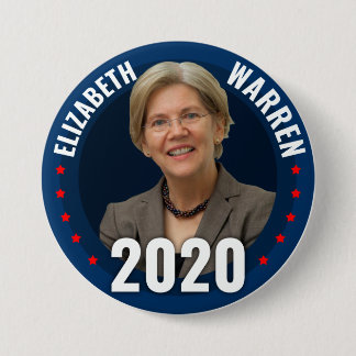 Bóton Redondo 7.62cm Elizabeth Warren para o Presidente 2020
