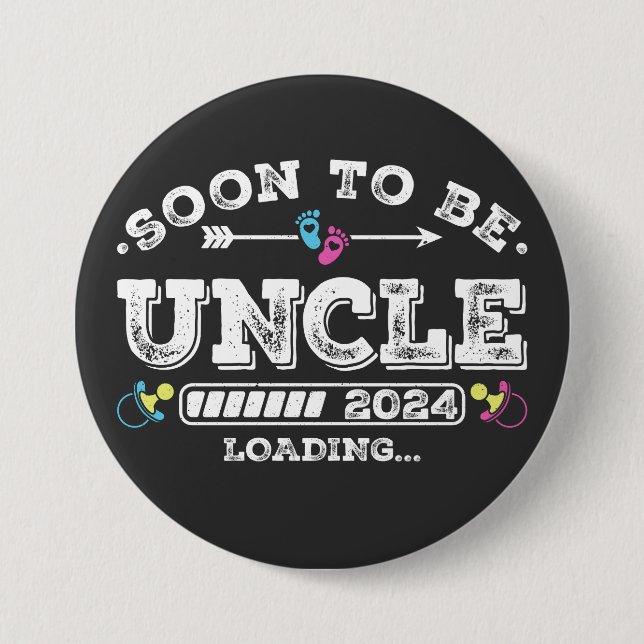Bóton Redondo 7.62cm Em breve, será o tio 2024 da ronda de carregamento (Frente)